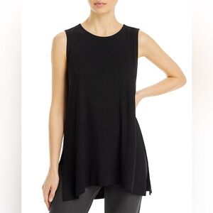 Eileen Fisher Silk Asymmetrical Tank Black XS
